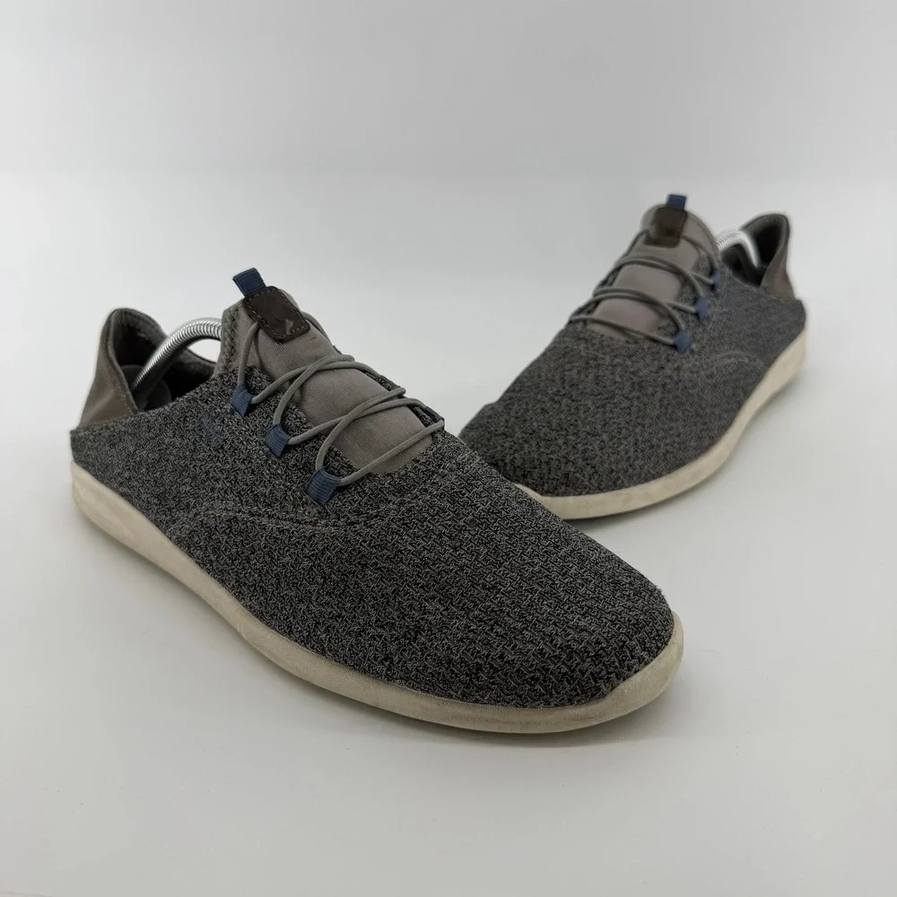 OluKai Alapa Li Sneaker Mens 11 Grey Charcoal Textile Leather Slip On 10395-2626